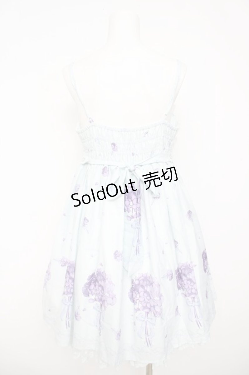 画像2: To Alice / 紫陽花柄ワンピース M サックス Y-26-05-12-150-LO-OP-SZ-ZY (2)