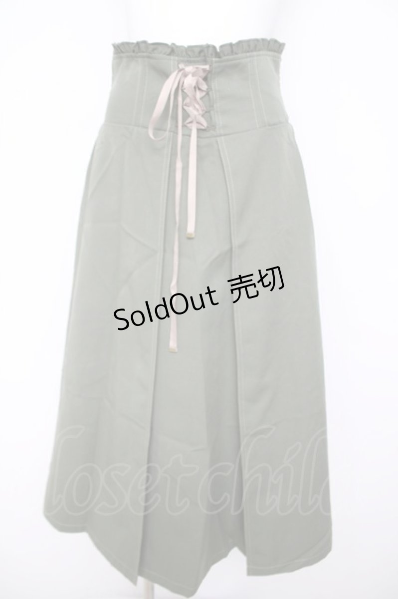 画像1: axes femme / レースアップスカート M グリーン Y-26-05-12-159-AX-SK-SZ-ZY (1)