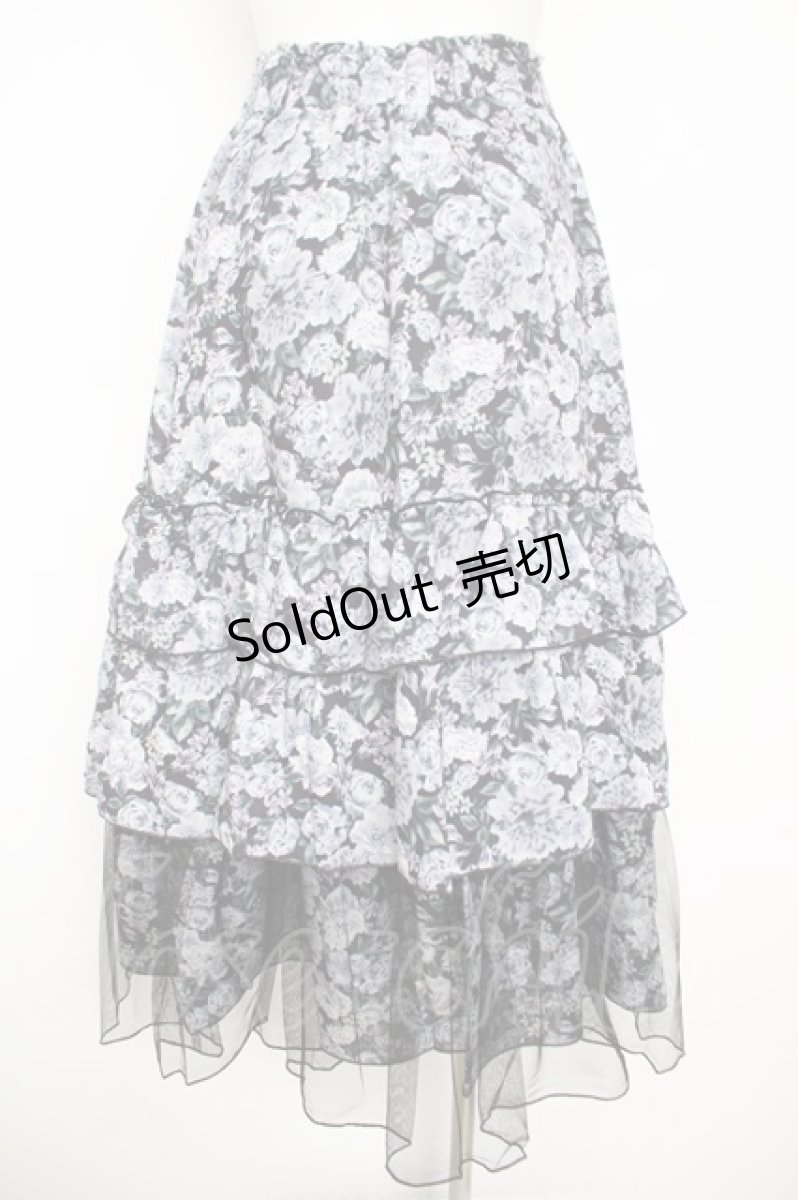 画像2: axes femme / フルールPTティアードスカート F 黒 Y-26-05-12-162-AX-SK-SZ-ZI (2)