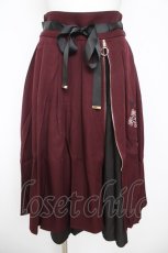 画像1: axes femme / チャイナ刺繍ジップ付スカート F ワイン Y-26-05-12-163-AX-SK-SZ-ZY (1)