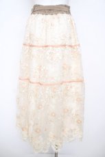 画像2: axes femme NOSTALGIE / フラワー刺繍スカート M 生成り Y-26-05-12-167-AX-SK-SZ-ZY (2)