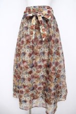 画像1: axes femme / 花柄ソフトオーガンジースカート M ベージュ Y-26-05-12-171-AX-SK-SZ-ZY (1)