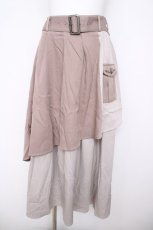 画像1: axes femme / アシメティアードロングスカート F ベージュ Y-26-05-12-172-AX-SK-SZ-ZY (1)
