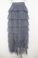 画像2: axes femme / フリルティアードチュールスカート F ブルーグレー Y-26-05-12-174-AX-SK-SZ-ZY (2)