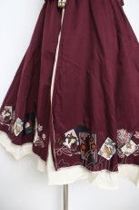 画像3: Amavel / 花札刺繍和風スカート F ボルドー Y-26-05-12-192-CA-SK-SZ-ZY (3)