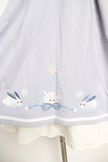 画像3: Amavel / 雪うさぎのチャイナレイヤードスカート F サックス Y-26-05-12-193-CA-SK-SZ-ZY (3)