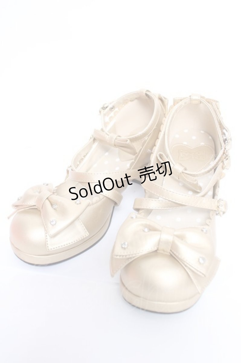 画像1: Angelic Pretty / 宝石リボンシューズ m ゴールド Y-26-05-12-029-AP-SH-SZ-ZY (1)