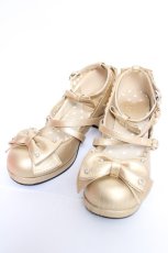 画像1: Angelic Pretty / 宝石リボンシューズ m ゴールド Y-26-05-12-029-AP-SH-SZ-ZY (1)