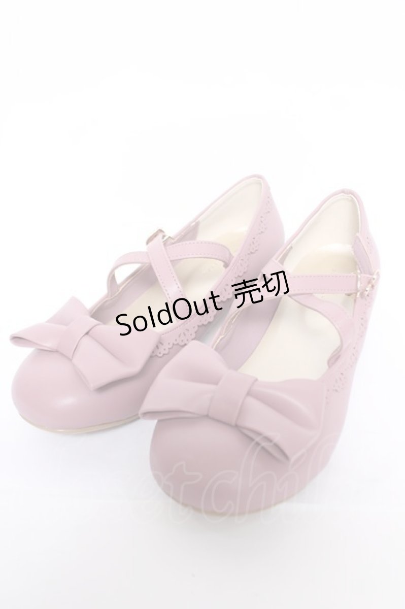 画像1: axes femme kawaii / クロスベルトリボンパンプス L ピンク Y-26-05-15-038-AX-SH-SZ-ZY (1)