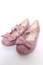 画像1: axes femme kawaii / クロスベルトリボンパンプス L ピンク Y-26-05-15-038-AX-SH-SZ-ZY (1)