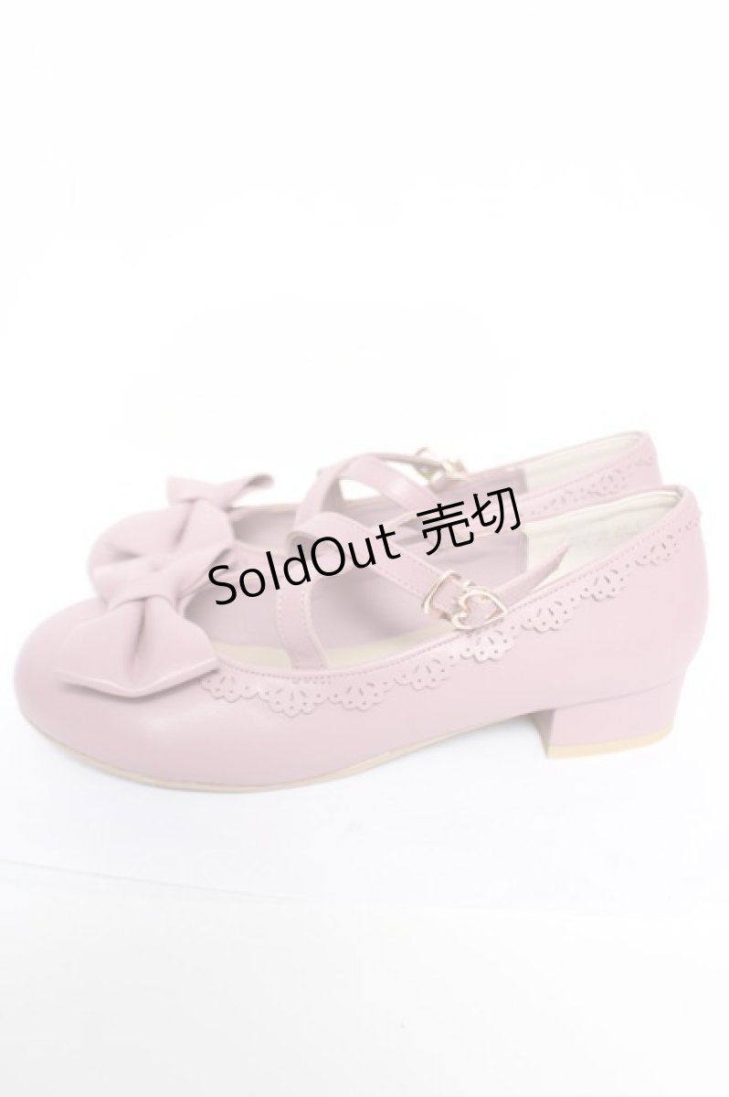 画像2: axes femme kawaii / クロスベルトリボンパンプス L ピンク Y-26-05-15-038-AX-SH-SZ-ZY (2)