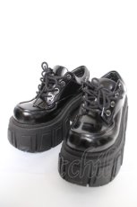 画像1: JUST ABOUT / 厚底レースアップシューズ 6M ブラック Y-26-05-15-045-PU-SH-SZ-ZY (1)