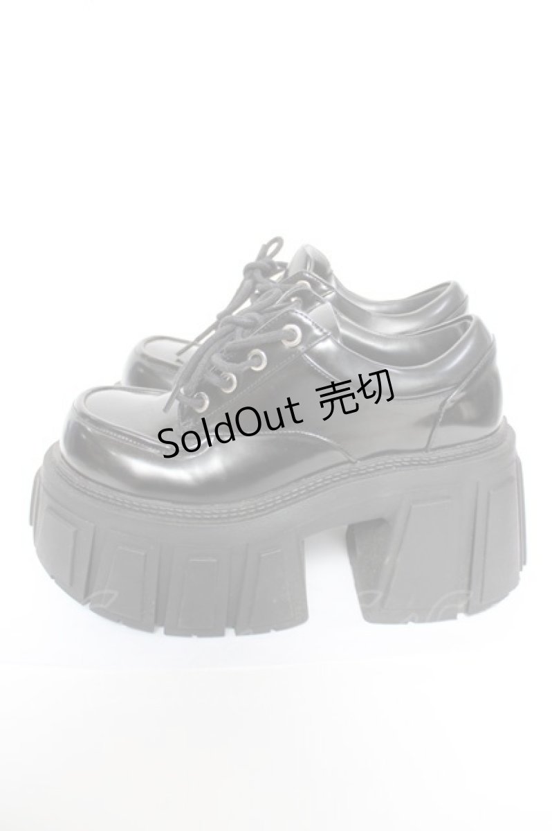 画像2: JUST ABOUT / 厚底レースアップシューズ 6M ブラック Y-26-05-15-045-PU-SH-SZ-ZY (2)
