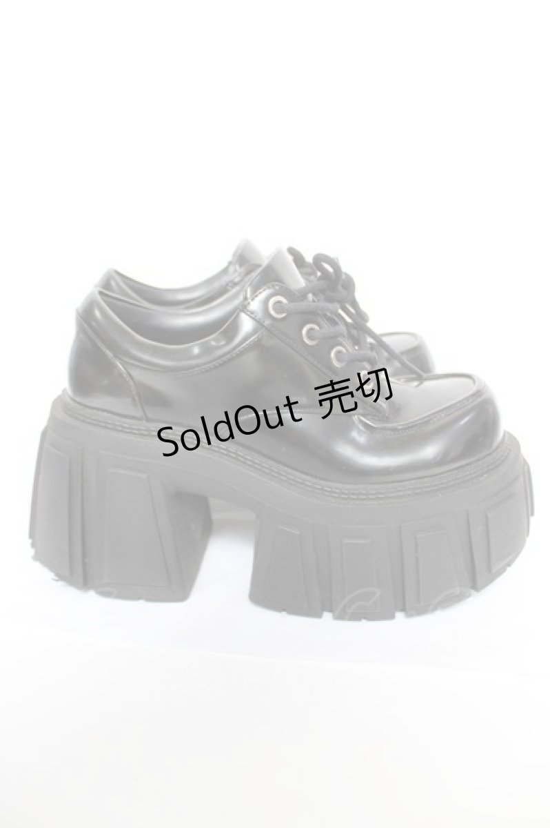 画像4: JUST ABOUT / 厚底レースアップシューズ 6M ブラック Y-26-05-15-045-PU-SH-SZ-ZY (4)