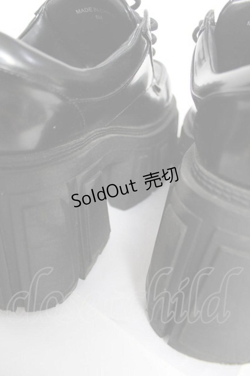 画像5: JUST ABOUT / 厚底レースアップシューズ 6M ブラック Y-26-05-15-045-PU-SH-SZ-ZY (5)