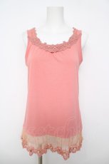 画像1: axes femme / 立体お花付きロングタンク  ピンク Y-26-05-15-052-AX-TO-AS-ZY (1)
