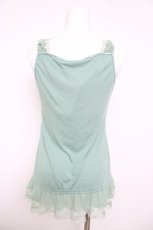 画像2: axes femme / 裾レースタンク  グリーン Y-26-05-15-053-AX-TO-AS-ZY (2)