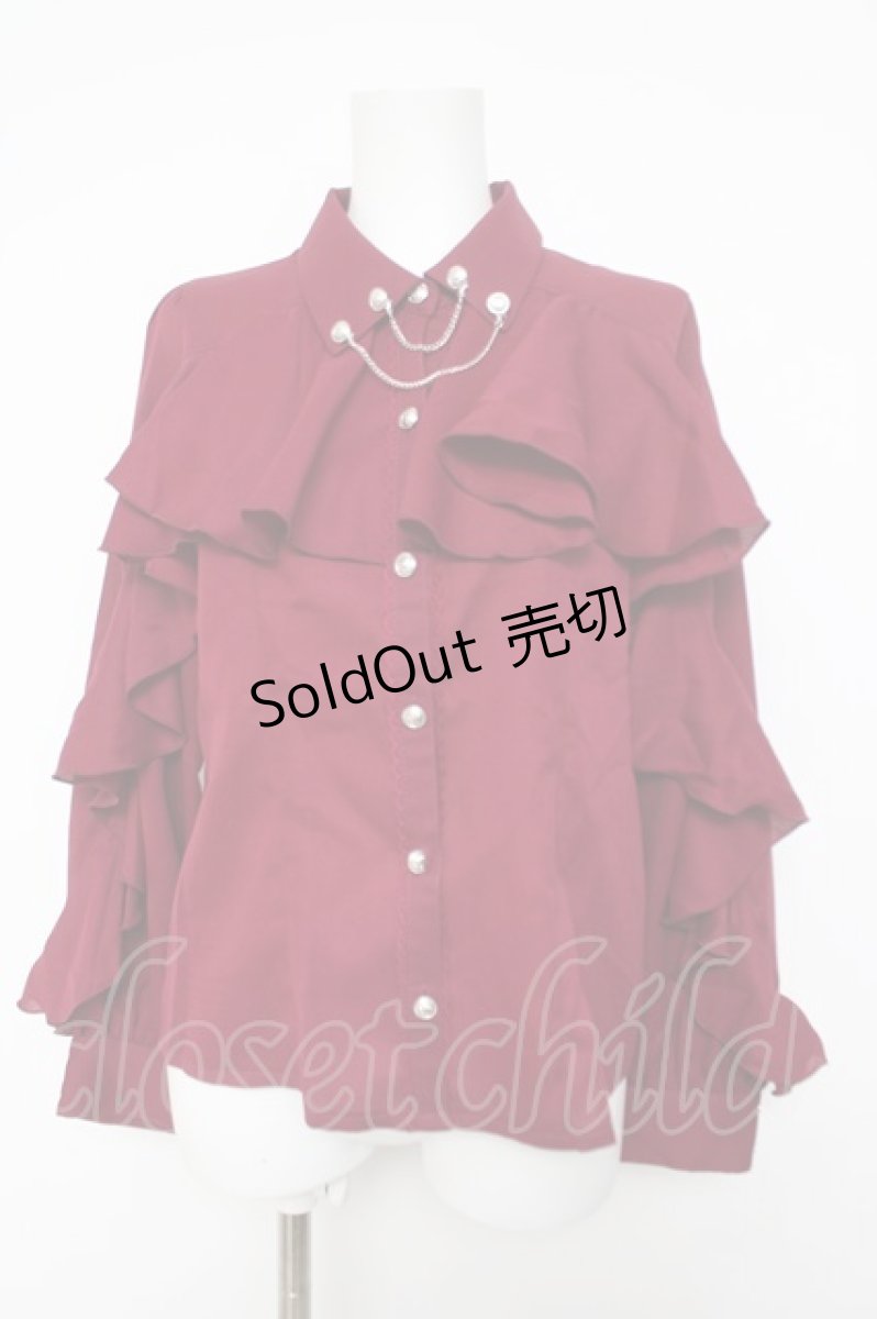 画像1: axes femme POETIQUE / ダークロマンスフリルブラウス M ワイン Y-26-05-15-068-AX-BL-SZ-ZY (1)