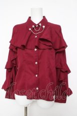 画像1: axes femme POETIQUE / ダークロマンスフリルブラウス M ワイン Y-26-05-15-068-AX-BL-SZ-ZY (1)