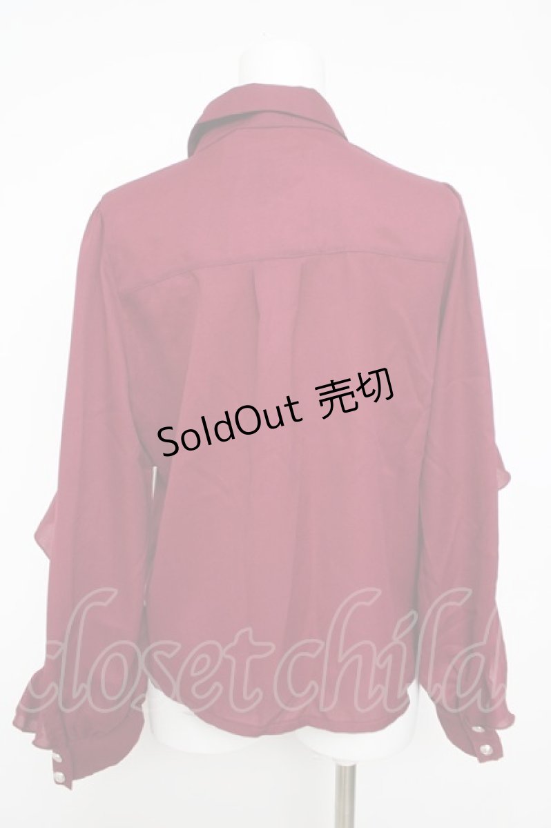 画像2: axes femme POETIQUE / ダークロマンスフリルブラウス M ワイン Y-26-05-15-068-AX-BL-SZ-ZY (2)