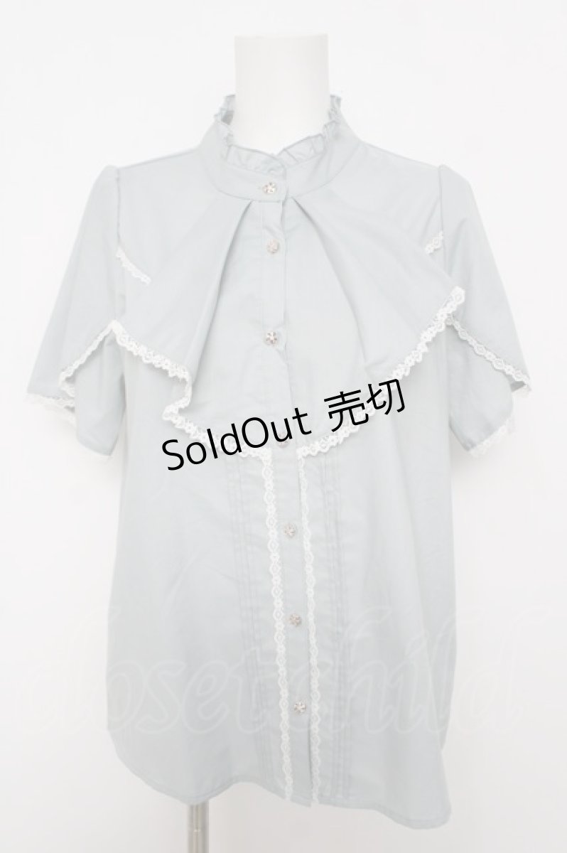 画像1: axes femme / 綿混ラッフルフリルブラウス F ミント Y-26-05-15-071-AX-BL-SZ-ZY (1)
