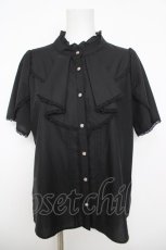 画像1: axes femme / 綿混ラッフルフリルブラウス F 黒 Y-26-05-15-072-AX-BL-SZ-ZY (1)