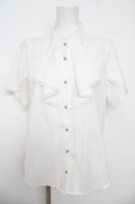 画像1: axes femme / 綿混ラッフルフリルブラウス F 白 Y-26-05-15-073-AX-BL-SZ-ZY (1)