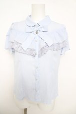 画像1: axes femme POETIQUE / マリンチャームリボンブラウス M サックス Y-26-05-15-078-AX-BL-SZ-ZY (1)