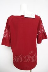 画像2: axes femme / 袖レース切替カットPO F 赤 Y-26-05-15-080-AX-TO-SZ-ZY (2)