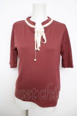 画像1: axes femme / リボンタイ半袖トップス  ピンク Y-26-05-15-081-AX-TO-SZ-ZY (1)