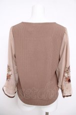 画像2: axes femme / コスモス刺繍ボリューム袖プルオーバー  モカ Y-26-05-15-086-AX-TO-SZ-ZY (2)