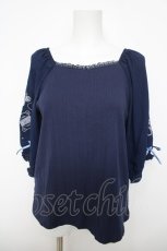 画像1: axes femme / ローズ×ニットプルオーバー  紺 Y-26-05-15-094-AX-TO-SZ-ZY (1)