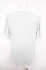 画像2: axes femme / ドットシフォン切替Tシャツ  サックス Y-26-05-15-095-AX-TS-AS-ZY (2)