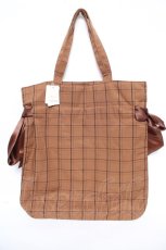 画像2: Maison de FLEUR / chocolateチェックダブルリボントート F ブラウン Y-26-05-15-013-LO-BG-SZ-ZY (2)