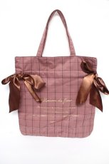 画像1: Maison de FLEUR / chocolateチェックダブルリボントート F ダークピンク Y-26-05-15-014-LO-BG-SZ-ZY (1)