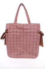 画像2: Maison de FLEUR / chocolateチェックダブルリボントート F ダークピンク Y-26-05-15-014-LO-BG-SZ-ZY (2)