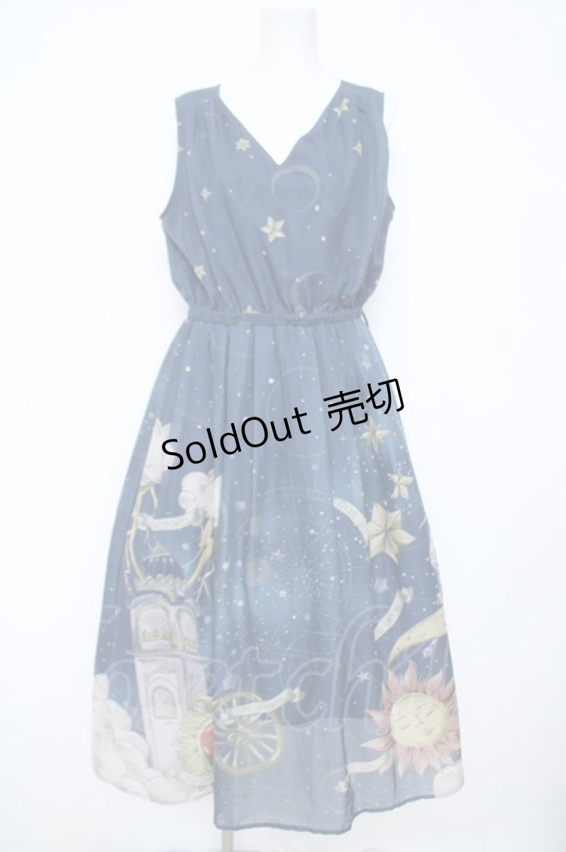 画像1: axes femme / タロットカードモチーフワンピース  紺 Y-26-05-15-130-AX-OP-SZ-ZY (1)