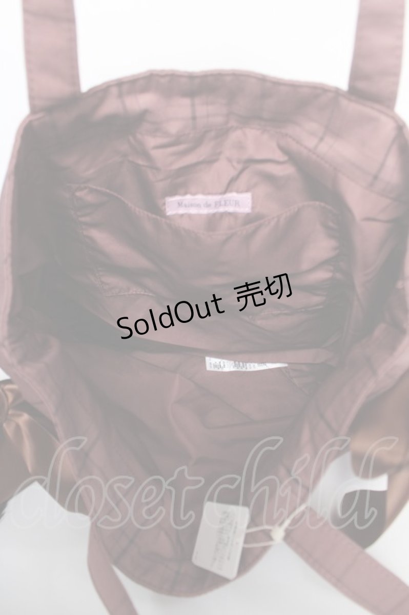 画像3: Maison de FLEUR / chocolateチェックダブルリボントート F ダークピンク Y-26-05-15-014-LO-BG-SZ-ZY (3)