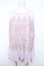 画像1: axes femme / レースレイヤードチュニック  ピンク Y-26-05-15-134-AX-TO-AS-ZY (1)