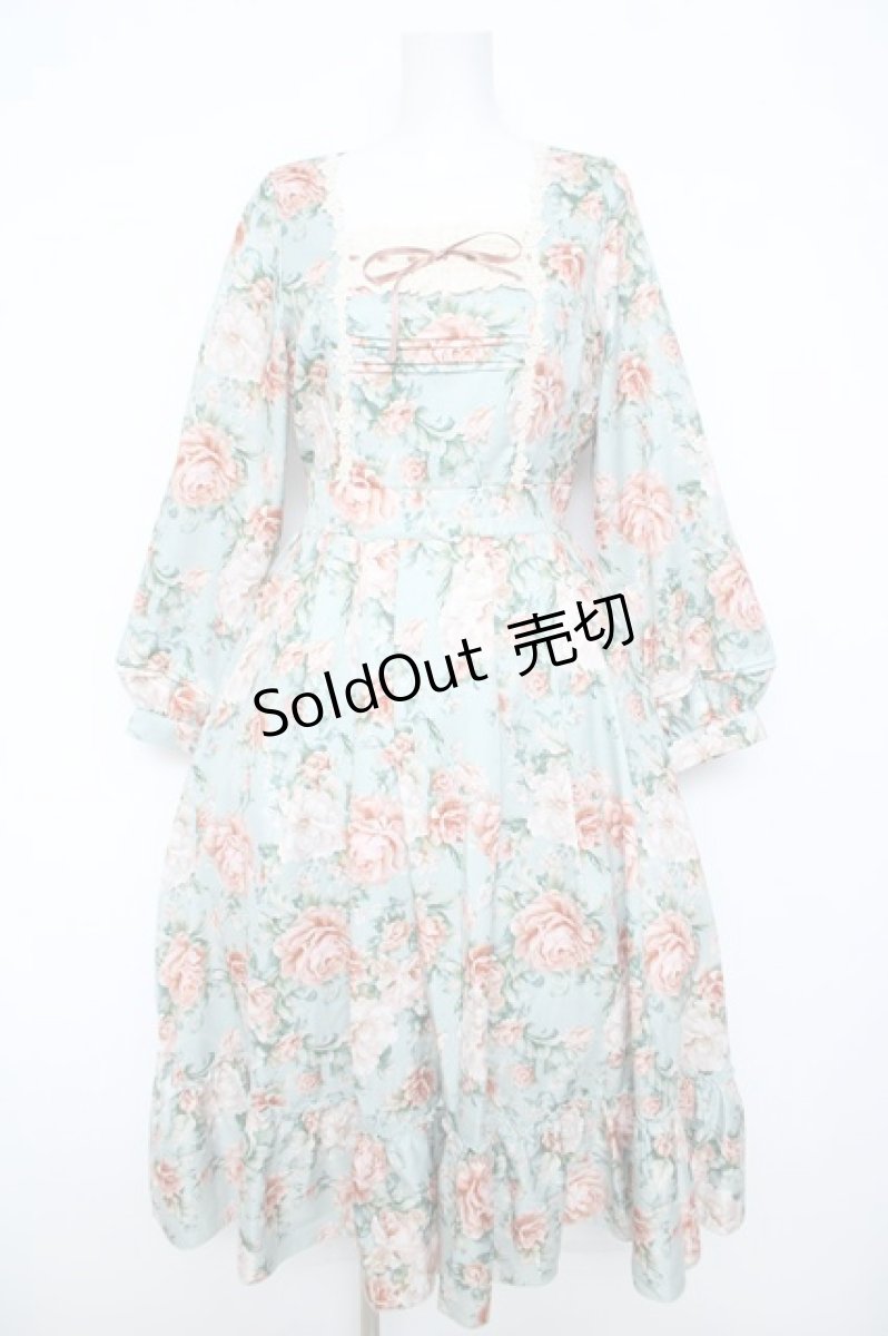 画像1: axes femme / ブルームフラワー柄ワンピース  グリーン Y-26-05-15-146-AX-OP-SZ-ZY (1)