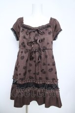 画像1: axes femme / フロッキーローズチュニック  茶 Y-26-05-15-148-AX-TO-SZ-ZY (1)