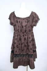 画像2: axes femme / フロッキーローズチュニック  茶 Y-26-05-15-148-AX-TO-SZ-ZY (2)