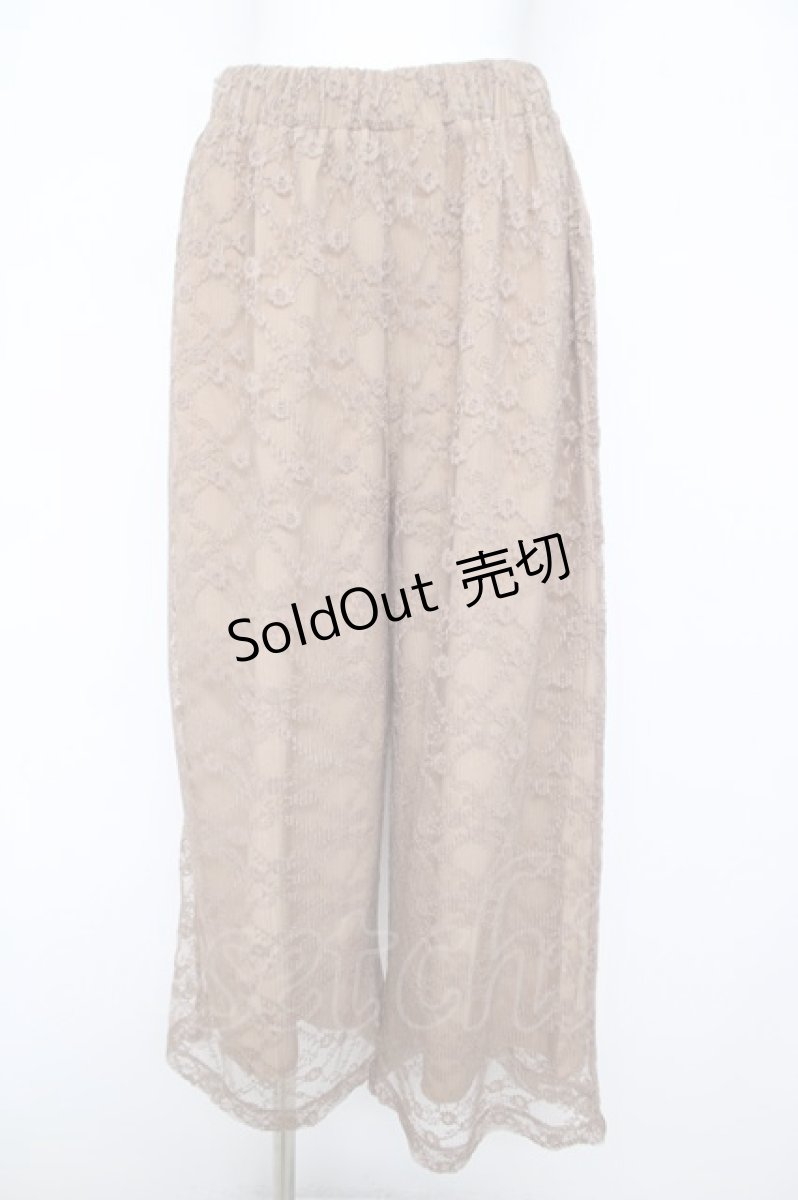 画像1: axes femme / チュールプリーツフレアパンツ  ベージュ Y-26-05-15-153-AX-PA-SZ-ZS (1)