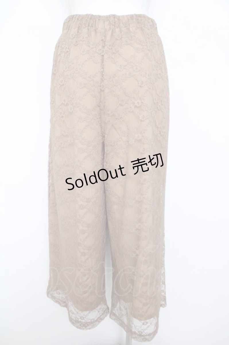 画像2: axes femme / チュールプリーツフレアパンツ  ベージュ Y-26-05-15-153-AX-PA-SZ-ZS (2)