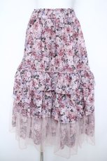 画像1: axes femme / フルールPTティアードスカート  ピンク Y-26-05-15-165-AX-SK-SZ-ZY (1)