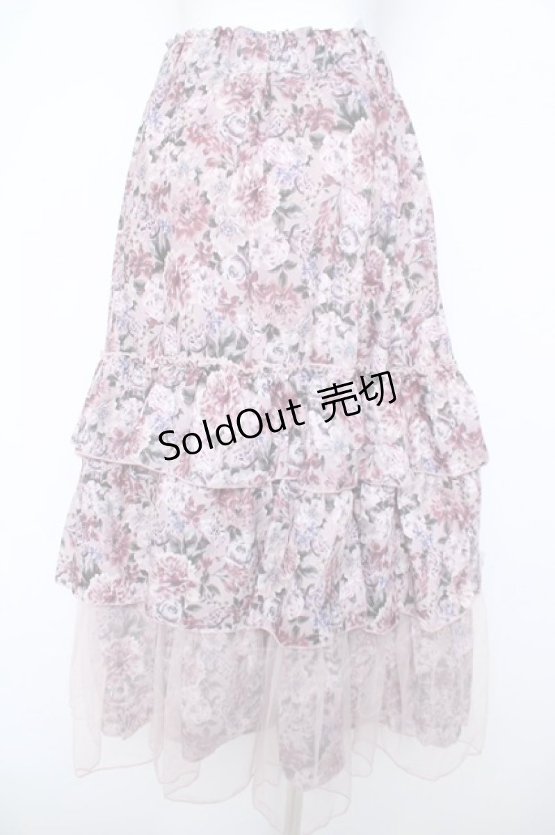 画像2: axes femme / フルールPTティアードスカート  ピンク Y-26-05-15-165-AX-SK-SZ-ZY (2)