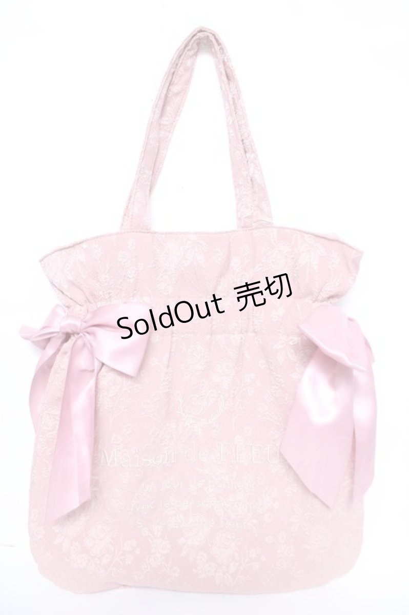 画像1: Maison de FLEUR / フラワージャガードダブルリボントートバッグ F ピンク Y-26-05-15-019-LO-BG-SZ-ZY (1)