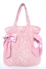 画像1: Maison de FLEUR / フラワージャガードダブルリボントートバッグ F ピンク Y-26-05-15-019-LO-BG-SZ-ZY (1)