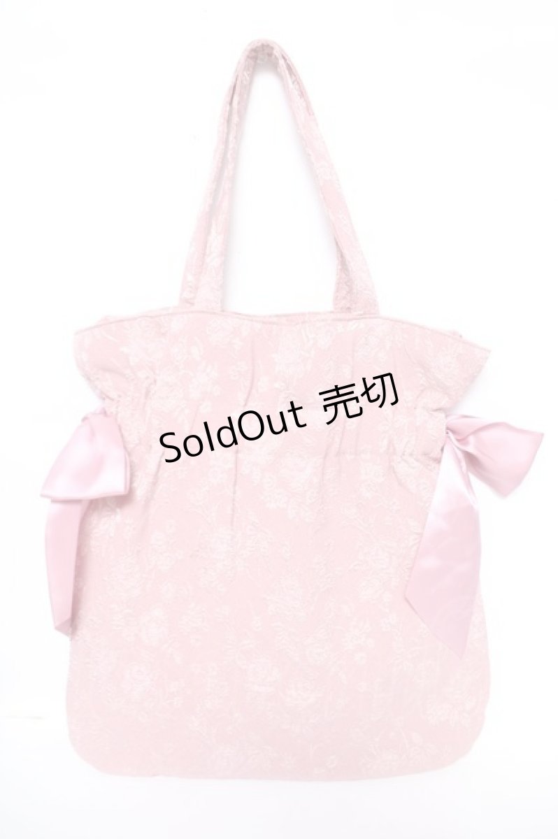 画像2: Maison de FLEUR / フラワージャガードダブルリボントートバッグ F ピンク Y-26-05-15-019-LO-BG-SZ-ZY (2)