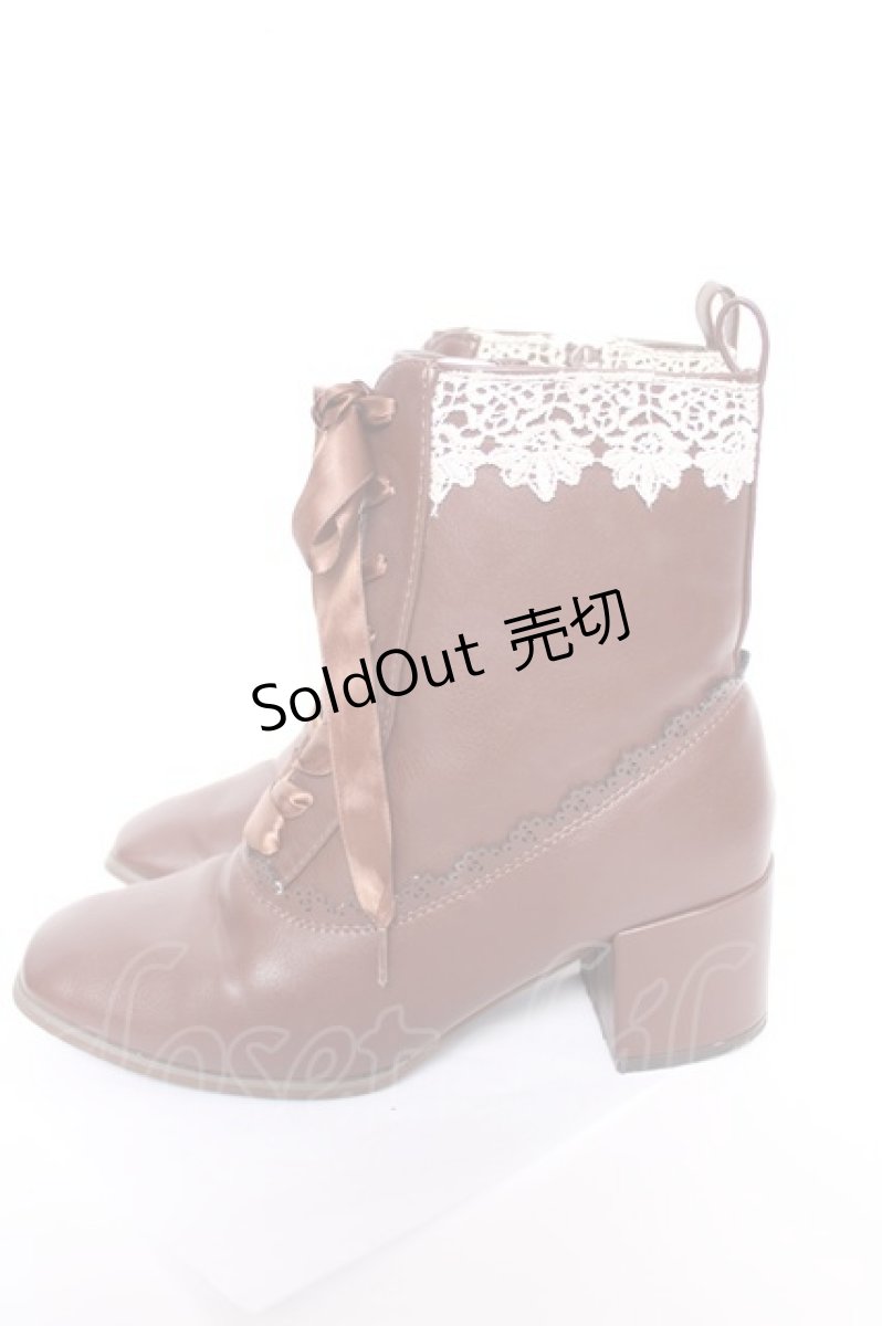 画像2: axes femme / レースアップショートブーツ M Dブラウン Y-26-05-15-026-AX-SH-SZ-ZY (2)